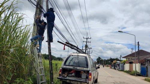 เจ้าหน้าที่กองยุทธศาสตร์และงบประมาณ ดำเนินการตามคำร้องขอตรวจสอบและซ่อมแซมเคเบิ้ลทีวี เพื่อการศึกษาเทศบาลนครแม่สอด ในวันที่ 8 สิงหาคม 2567