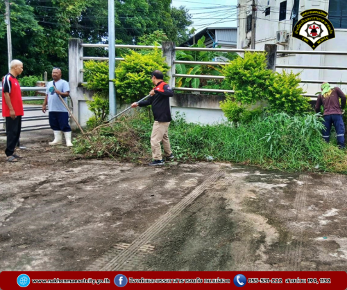 ดับเพลิงนครแม่สอด ร่วมกันทำความสะอาด ปรับปรุงภูมิทัศน์ บริเวณสถานีดับเพลิง นครแม่สอด