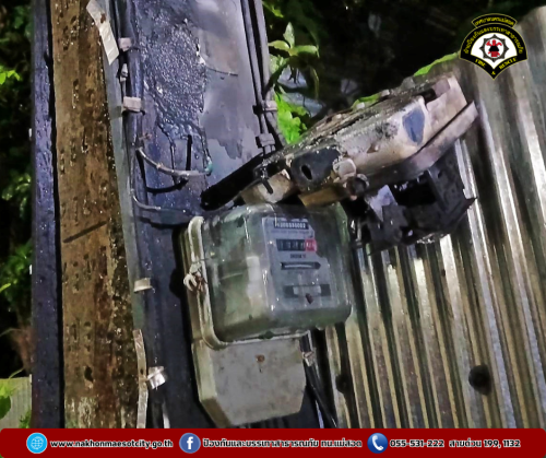 ดับเพลิงนครแม่สอด ออกระงับเหตุเพลิงไหม้หม้อแปลงมิเตอร์ บริเวณชุมชนสันต้นปีน