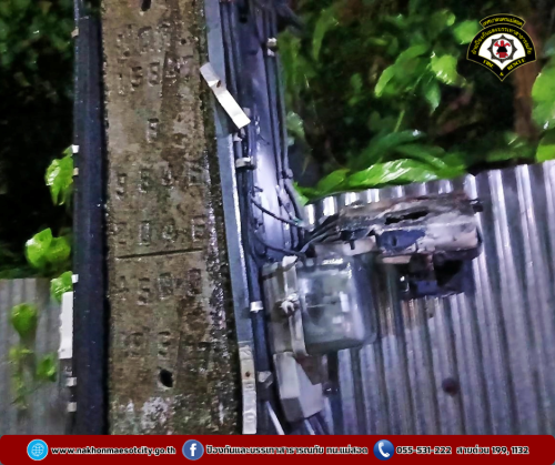 ดับเพลิงนครแม่สอด ออกระงับเหตุเพลิงไหม้หม้อแปลงมิเตอร์ บริเวณชุมชนสันต้นปีน