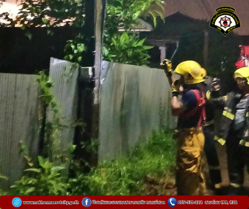 ดับเพลิงนครแม่สอด ออกระงับเหตุเพลิงไหม้หม้อแปลงมิเตอร์ บริเวณชุมชนสันต้นปีน