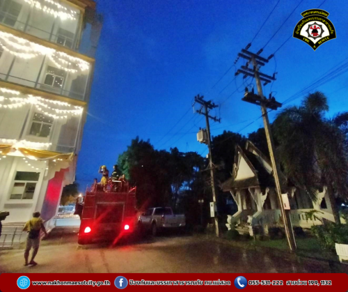 ดับเพลิงนครแม่สอด ออกระงับเหตุไฟฟ้าลัดวงจร บริเวณภายในสำนักงานเทศบาลนครแม่สอด