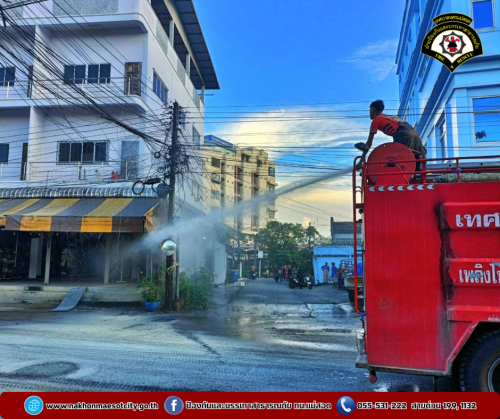 ดับเพลิงนครแม่สอด ออกระงับเหตุไฟฟ้าลัดวงจร บริเวณใกล้เคียงเซเว่นสาขา รพ.แม่สอด-ราม