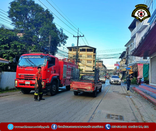 ดับเพลิงนครแม่สอด ออกระงับเหตุไฟฟ้าลัดวงจร บริเวณใกล้เคียงเซเว่นสาขา รพ.แม่สอด-ราม