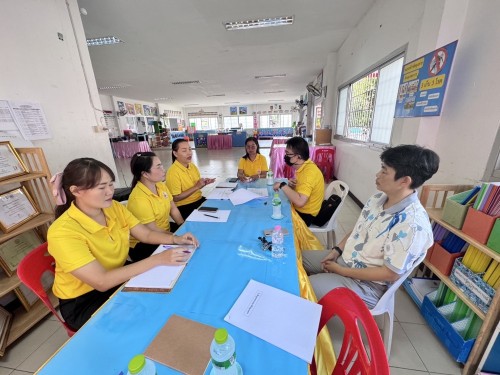 หน่วยศึกษานิเทศก์ติดตามการดำเนินงานตามแบบประกันคุณภาพภายในศูนย์พัฒนาเด็กเล็กสังกัดกองการศึกษา เทศบาลนครแม่สอด