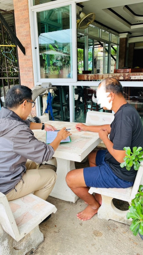 ลงพื้นที่เยี่ยมบ้าน ให้บริการติดตามคุณภาพชีวิตผู้ประสบปัญหาทางสังคมชุมชนสองแคว1 พร้อมบันทึกข้อมูลลงในระบบ care support