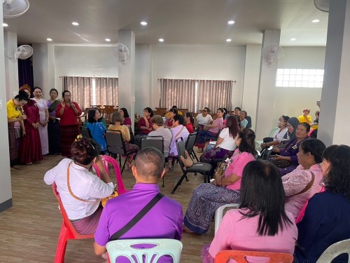 เข้าร่วมการประชุมสภากาแฟสัญจร ของกลุ่มพัฒนาสตรี ครั้งที่ 7 เพื่อพบปะแลขับเคลื่อนงานของกลุ่มพัฒนาสตรีเทศบาลนครแม่สอด ณ วัดดอนไชย