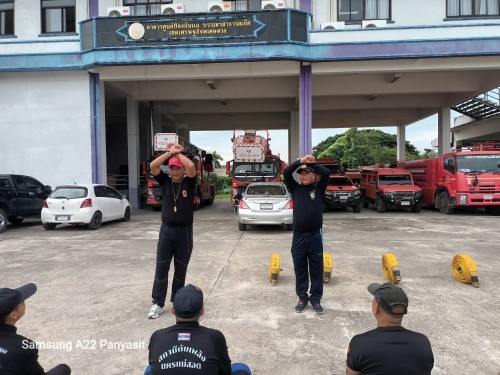 ดับเพลิงนครแม่สอด ได้ดำเนินการฝึกซ้อมแผนและทบทวนดับเพลิง ประจำปีงบประมาณ พ.ศ. 2568