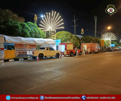 ดับเพลิงนครแม่สอด ปฎิบัติหน้าที่ ณ จุดบริการประชาชน ป้องกันและลดอุบัติเหตุทางถนนช่วงเทศกาลปีใหม่ 2568