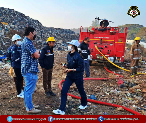 ดับเพลิงนครแม่สอด ออกระงับเหตุเพลิงไหม้ บ่อขยะเทศบาลนครแม่สอด