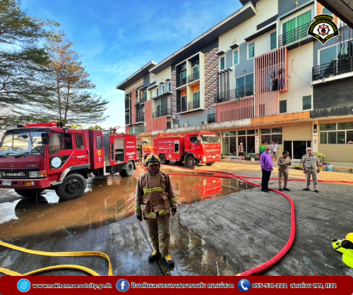 ดับเพลิงนครแม่สอด ออกระงับเหตุเพลิงไหม้อาคารพาณิชย์ บริษัท 189 ไทย-พม่า ฟูลเซอร์วิส จำกัด