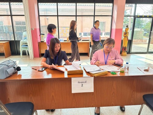 คณะกรรมการตรวจเยี่ยมสนามสอบการประเมินความสามารถด้านการอ่านของผู้เรียน (RT) ชั้นประถมศึกษาปีที่ 1 ปีการศึกษา 2567 ของนักเรียนในสังกัดเทศบาลนครแม่สอด