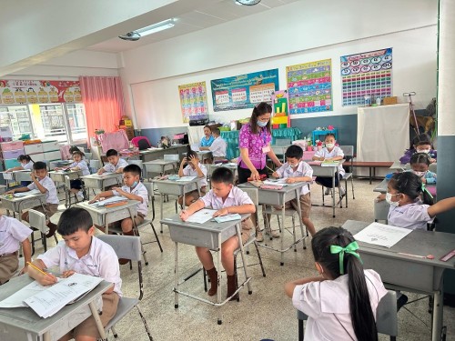 คณะกรรมการตรวจเยี่ยมสนามสอบการประเมินความสามารถด้านการอ่านของผู้เรียน (RT) ชั้นประถมศึกษาปีที่ 1 ปีการศึกษา 2567 ของนักเรียนในสังกัดเทศบาลนครแม่สอด