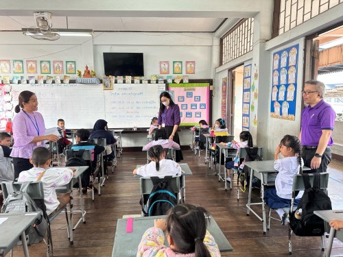 คณะกรรมการตรวจเยี่ยมสนามสอบการประเมินความสามารถด้านการอ่านของผู้เรียน (RT) ชั้นประถมศึกษาปีที่ 1 ปีการศึกษา 2567 ของนักเรียนในสังกัดเทศบาลนครแม่สอด