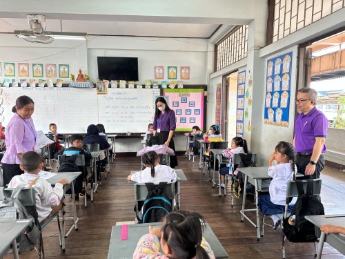 คณะกรรมการตรวจเยี่ยมสนามสอบการประเมินความสามารถด้านการอ่านของผู้เรียน (RT) ชั้นประถมศึกษาปีที่ 1 ปีการศึกษา 2567 ของนักเรียนในสังกัดเทศบาลนครแม่สอด