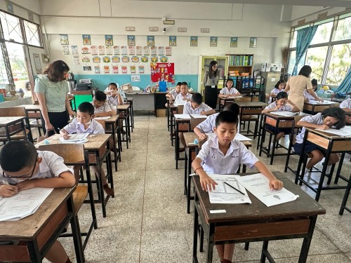 คณะกรรมการตรวจเยี่ยมสนามสอบการประเมินคุณภาพผู้เรียน (NT) ชั้นประถมศึกษาปีที่ 3 ประจำปีการศึกษา 2567 ของนักเรียนในสังกัดเทศบาลนครแม่สอด