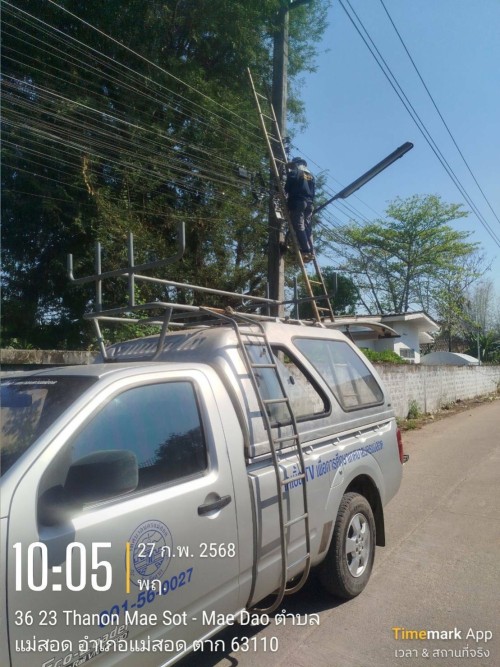 เจ้าหน้าที่กองยุทธศาสตร์และงบประมาณ ดำเนินการตามคำร้อง ขอซ่อมแซมเคเบิ้ลทีวี