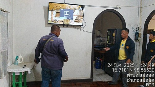 เจ้าหน้าที่กองยุทธศาสตร์และงบประมาณ ดำเนินการตามคำร้อง ขอซ่อมแซมเคเบิ้ลทีวี ชุมชนชุมพลพัฒนา และชุมชนร่วมแรง