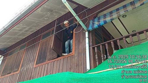 เจ้าหน้าที่กองยุทธศาสตร์และงบประมาณ ดำเนินการตามคำร้อง ขอซ่อมแซมเคเบิ้ลทีวี ชุมชนบ้านเหนือสามัคคี