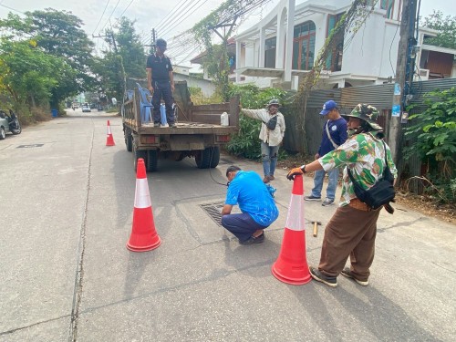 วันพฤหัสบดีที่ 10 เมษายน 2568 กองช่างสุขาภิบาลออกปฎิบัติงานภาคสนาม จำนวน 1 แห่ง