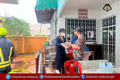 ดับเพลิงนครแม่สอด ออกระงับเหตุเพลิงไหม้สำนักงาน หจก.ธนสารโกศล พืชไร่ ถนนราษฎร์อุทิศ