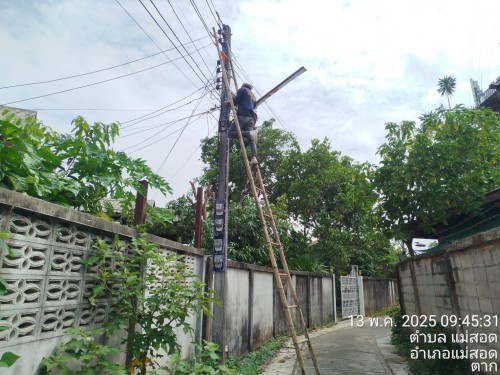 เจ้าหน้าที่กองยุทธศาสตร์และงบประมาณ ดำเนินการตามคำร้อง ขอซ่อมแซมเคเบิ้ลทีวี ชุมชนอิสลาม และชุมชนมณีไพรสณฑ์ 
