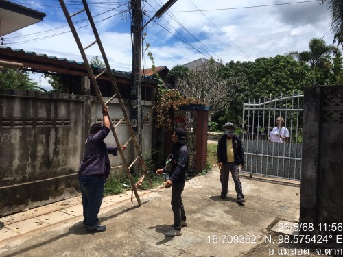 เจ้าหน้าที่กองยุทธศาสตร์และงบประมาณ ดำเนินการตามคำร้อง ขอซ่อมแซมเคเบิ้ลทีวี ชุมชนวัดหลวง