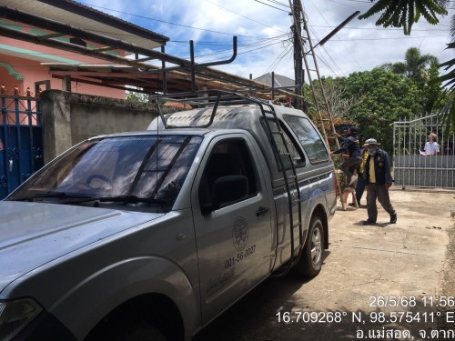 เจ้าหน้าที่กองยุทธศาสตร์และงบประมาณ ดำเนินการตามคำร้อง ขอซ่อมแซมเคเบิ้ลทีวี ชุมชนวัดหลวง