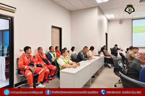 ดับเพลิงนครแม่สอด ประชุมคณะกรรมการฉุกเฉินท่าอากาศยานแม่สอด ครั้งที่ 2/2568 (สรุปผลประเมินหลังการฝึกซ้อม)