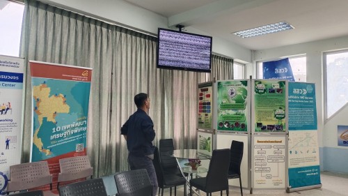 เจ้าหน้าที่กองยุทธศาสตร์และงบประมาณ ดำเนินการตามคำร้อง ขอซ่อมแซมเคเบิ้ลทีวี ชุมชนวัดหลวงและชุมชนอินทรคีรี