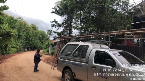 เจ้าหน้าที่กองยุทธศาสตร์และงบประมาณ ดำเนินการตามคำร้อง ขอซ่อมแซมเคเบิ้ลทีวี ชุมชนสองแควหนึ่ง และชุมชนอินทรคีรี