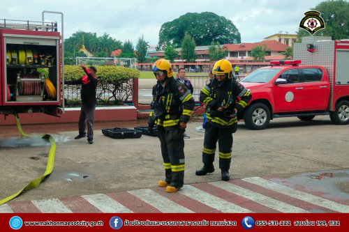 ดับเพลิงนครแม่สอด เข้าร่วมฝึกซ้อมแผนอพยพหนีไฟในสถานศึกษา ประจำปีการศึกษา 2568 ณ โรงเรียนสรรพวิทยาคม