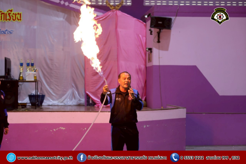 ดับเพลิงนครแม่สอด ดำเนินการให้ความรู้เกี่ยวกับการป้องกัน และระงับอัคคีภัยให้กับคณะครู นักเรียนโรงเรียนเทศบาลวัดบุญญาวาส