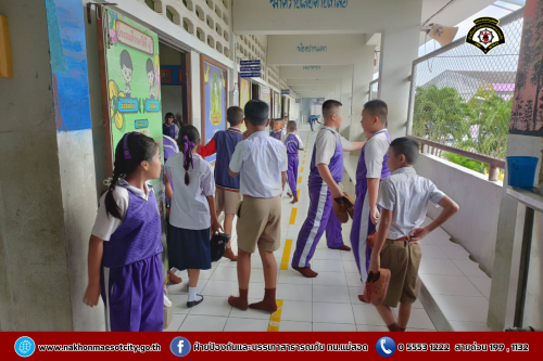 ดับเพลิงนครแม่สอด ดำเนินการให้ความรู้เกี่ยวกับการป้องกัน และระงับอัคคีภัยให้กับคณะครู นักเรียนโรงเรียนเทศบาลวัดบุญญาวาส