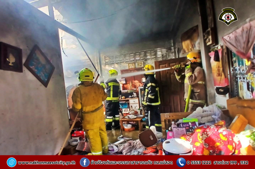 ดับเพลิงนครแม่สอด ออกระงับเหตุเพลิงไหม้บ้านประชาชน บริเวณหมู่บ้านสหกรณ์ ซอย 2