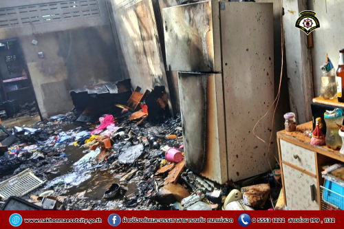 ดับเพลิงนครแม่สอด ออกระงับเหตุเพลิงไหม้บ้านประชาชน บริเวณหมู่บ้านสหกรณ์ ซอย 2