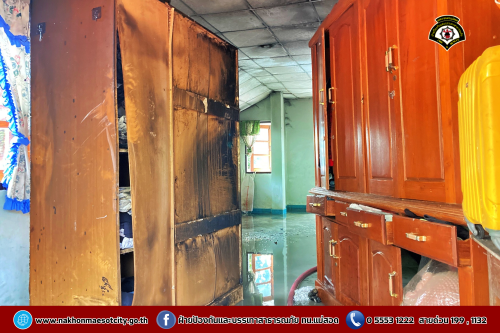 ดับเพลิงนครแม่สอด ออกระงับเหตุเพลิงไหม้บ้านประชาชน บริเวณตำบลแม่ปะ หมู่ 7 บ้านหนองบัว