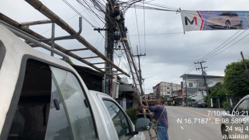 เจ้าหน้าที่กองยุทธศาสตร์และงบประมาณ ดำเนินการตามคำร้อง ขอซ่อมแซมเคเบิ้ลทีวี ชุมชนบ้านเหนือสามัคคี