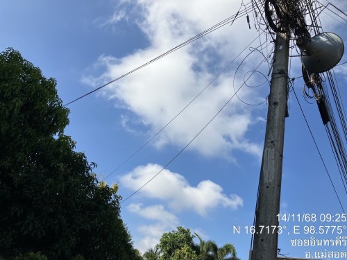 เจ้าหน้าที่กองยุทธศาสตร์และงบประมาณ ดำเนินการตามคำร้องขอซ่อมแซมเคเบิ้ลทีวี ชุมชนดอนไชย