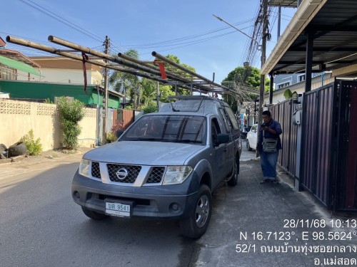 เจ้าหน้าที่กองยุทธศาสตร์และงบประมาณ ดำเนินการตามคำร้องขอซ่อมแซมเคเบิ้ลทีวี ชุมชนบ้านทุ่ง