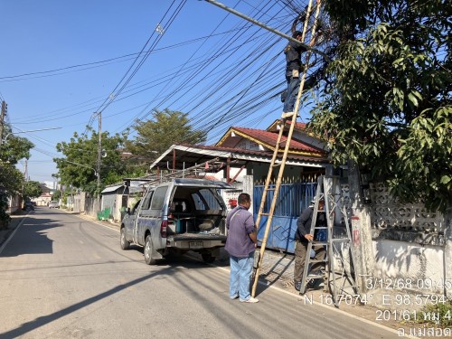 เจ้าหน้าที่กองยุทธศาสตร์และงบประมาณ ดำเนินการตามคำร้องขอซ่อมแซมเคเบิ้ลทีวี ชุมชนวัดหลวง