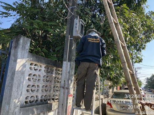 เจ้าหน้าที่กองยุทธศาสตร์และงบประมาณ ดำเนินการตามคำร้องขอซ่อมแซมเคเบิ้ลทีวี ชุมชนวัดหลวง