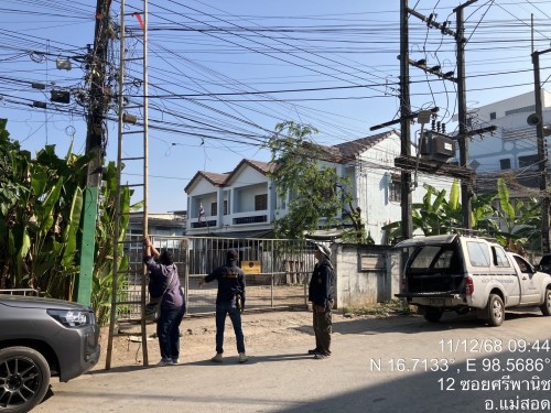 เจ้าหน้าที่กองยุทธศาสตร์และงบประมาณ ดำเนินการตามคำร้องขอซ่อมแซมเคเบิ้ลทีวี ชุมชนวัดหลวงและชุมชนปู่แดง