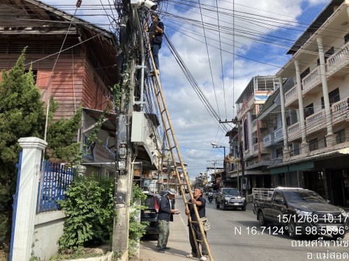 เจ้าหน้าที่กองยุทธศาสตร์และงบประมาณ ดำเนินการตามคำร้องขอซ่อมแซมเคเบิ้ลทีวี ชุมชนวัดหลวง