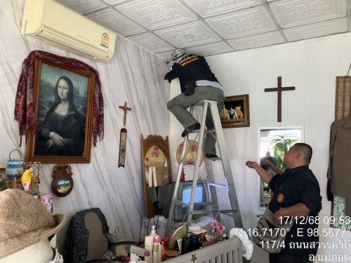 เจ้าหน้าที่กองยุทธศาสตร์และงบประมาณ ดำเนินการตามคำร้องขอติดตั้งเคเบิ้ลทีวี ชุมชนชุมพลพัฒนา