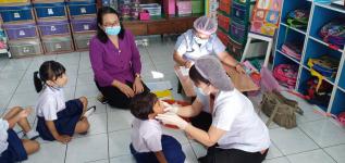 ตรวจสุขภาพเด็กปฐมวัยในศูนย์พัฒนาเด็กเล็กศูนย์พัฒนาเด็กเล็กวัดอรัญญเขต