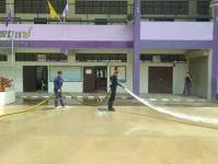 ดับเพลิงเเม่สอด ออกฉีดล้างทำความสะอาด โรงเรียนอนุกูลวิทยา(วัดดอนเเก้ว)