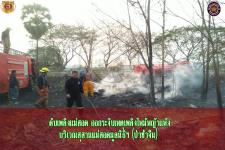 ดับเพลิงเเม่สอด ออกระงับเหตุเพลิงไหม้หญ้าเเห้ง บริเวณสุสานแม่สอดมูลนิธิฯ (ป่าช้าจีน) 