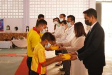 พิธีเปิดโครงการรณรงค์ป้องกันยาเสพติดในสถานศึกษา โรงเรียนกีฬาเทศบาลนครแม่สอด