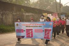 กองการศึกษาร่วมเดินรณรงค์ให้ประชาชนไปใช้สิทธิเลือกตั้ง